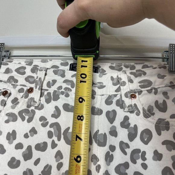 Abercrombie & Fitch White Gray Leopard Mom Jeans Size 6 Long - Picture 6 of 9